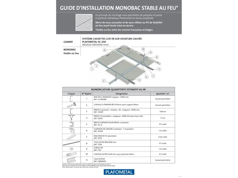 Guide d'installation Monobac SF documentation